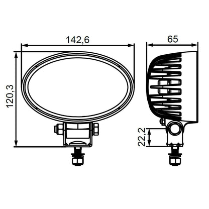 Hella Valuefit Oval LED Worklight 24W - FLOOD