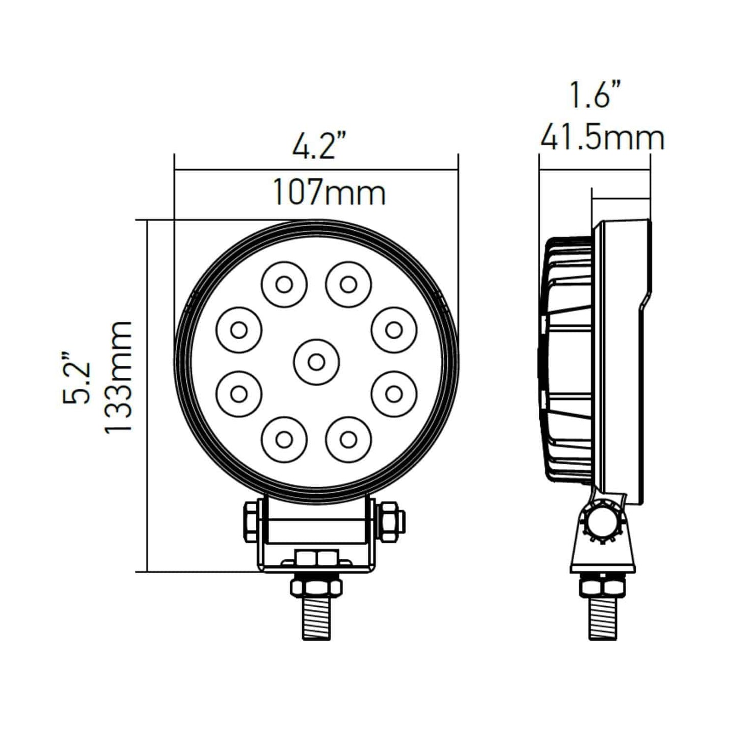 Hella Valuefit Round LED Worklight 15W - FLOOD