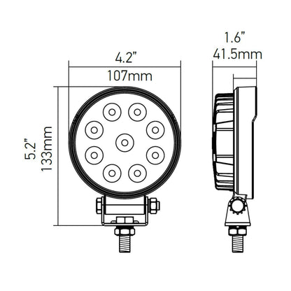 Hella Valuefit Round LED Worklight 15W - FLOOD