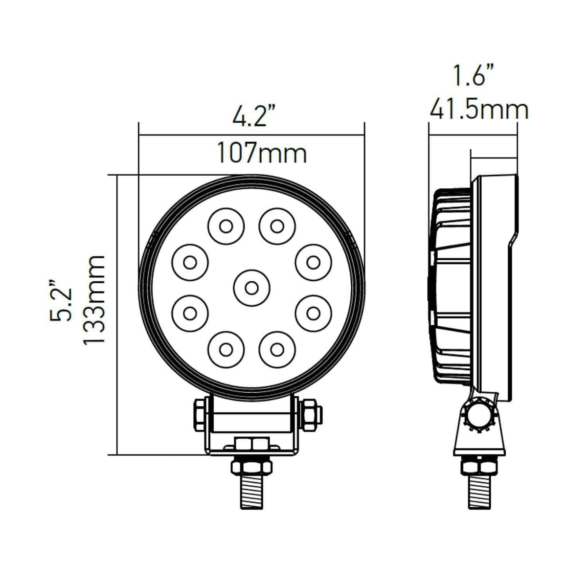 Hella Valuefit Round LED Worklight 15W - SPOT