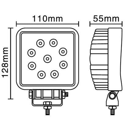 Hella Valuefit Square LED Worklight 27W - SPOT