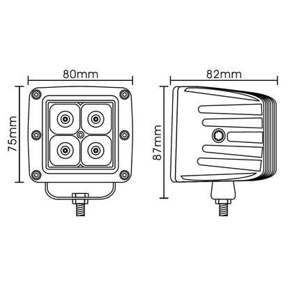 Hella Valuefit Square Cube 4 LED - FLOOD