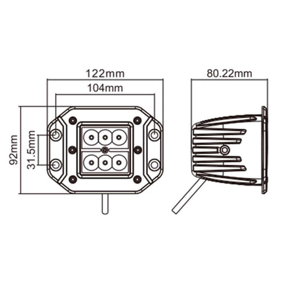 Hella Valuefit Flush Mount 6 LED Cube Light Close Range