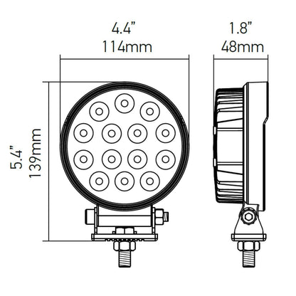 Hella Valuefit Round LED Worklight 22W - FLOOD