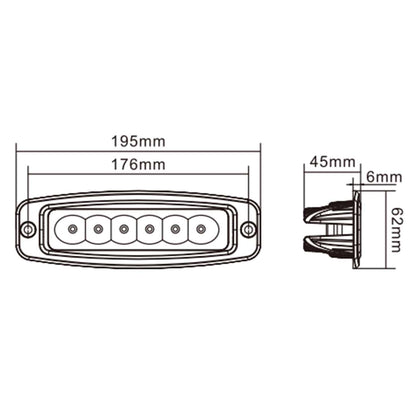 Hella Valuefit Flush Mount 6 LED Light Bar Long Range