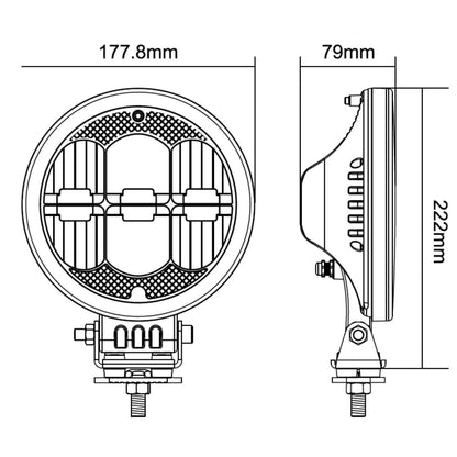 Hella ValueFit 7” Driving Light with celuis ring (Single)