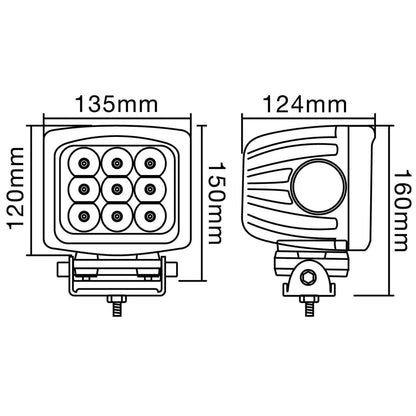 Hella Valuefit Square LED Worklight 90W - FLOOD
