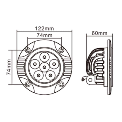 Hella Valuefit Flush Mount 6 LED Round 90mm Long Range