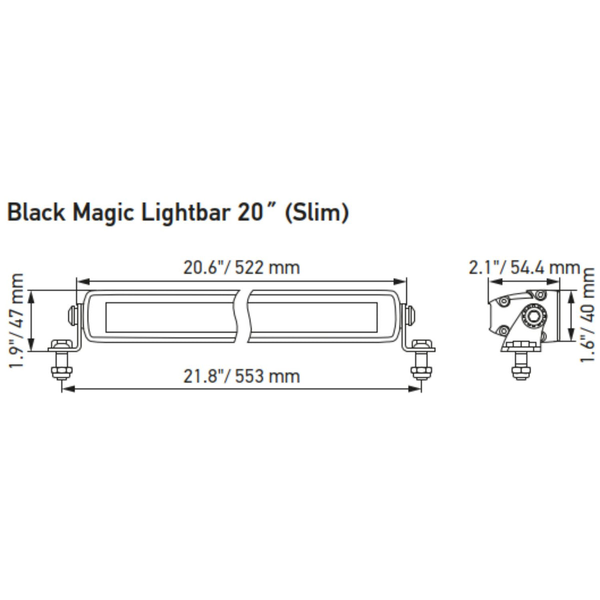 Hella Black Magic LED Slim Light Bar 20’’