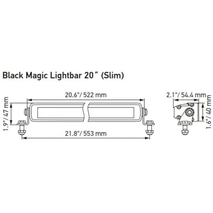 Hella Black Magic LED Slim Light Bar 20’’