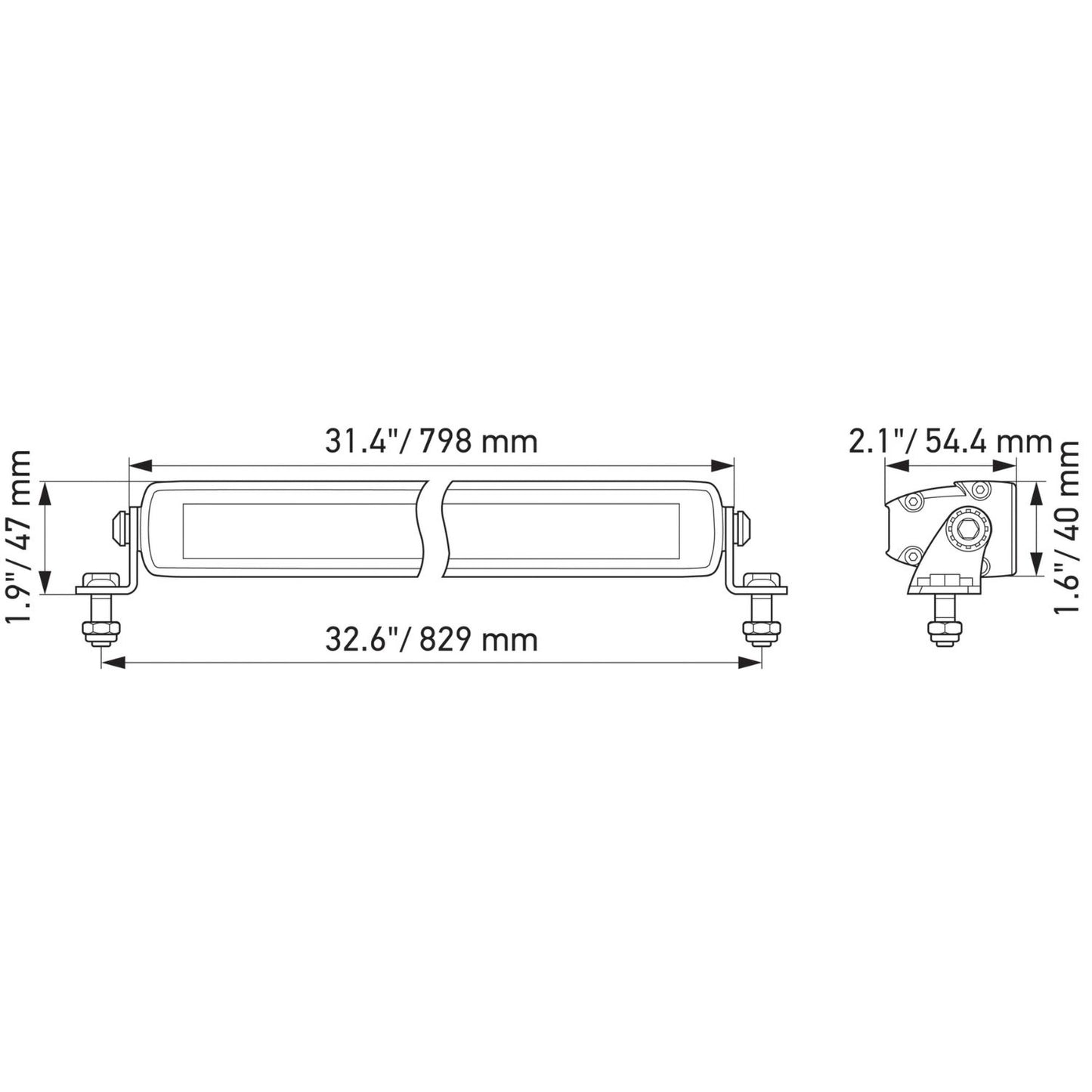 Hella Black Magic LED Slim Light Bar 32’’