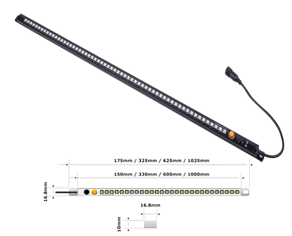 Flex Adventures 600mm Rigid LED Strip Light | White & Red | IP68 | Sealed Connector | 9–15V