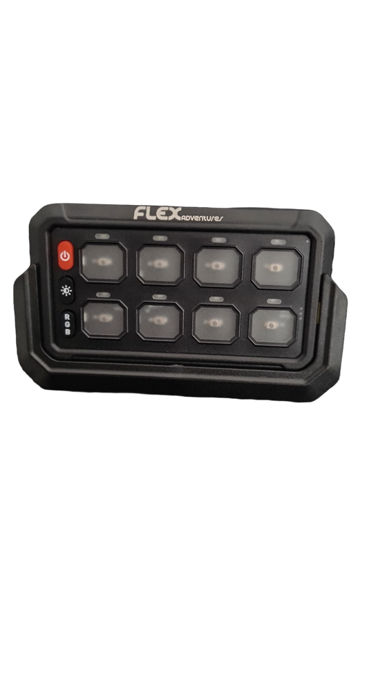 Flex Adventures FLEX 8G Wi-Fi Switch Panel | Wireless 8-Gang RGB Accessory Controller