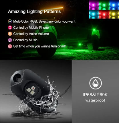 Flex RGB LED Rock Light Kit x6