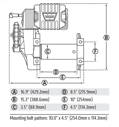 M8274 10,000LB WINCH WITH STEEL ROPE - 106170