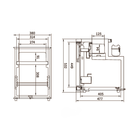 Flex R50 Upright Camping Fridge-Freezer
