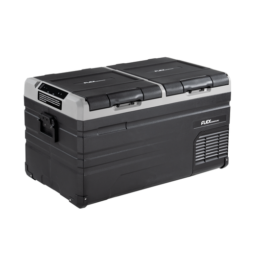 Flex Adventures TW75 75L Dual Zone Portable Fridge Freezer | Bluetooth App Control | 12V/24V/240V