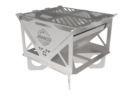 Advanced 4x4 Universal APEX FOLD Flat Braai | 3CR12 Stainless Body & 316 Stainless Grid | Foldable | 4x4 Overlanding & Caravan