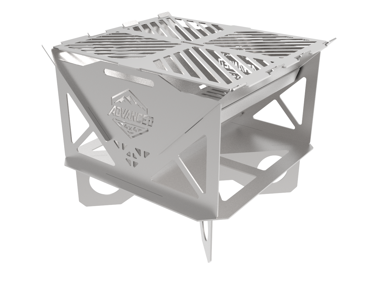 Advanced 4x4 Universal APEX FOLD Flat Braai | 3CR12 Stainless Body & 316 Stainless Grid | Foldable | 4x4 Overlanding & Caravan