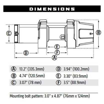 WARN VRX 25 2,500lb 12V ATV Winch - Steel Cable