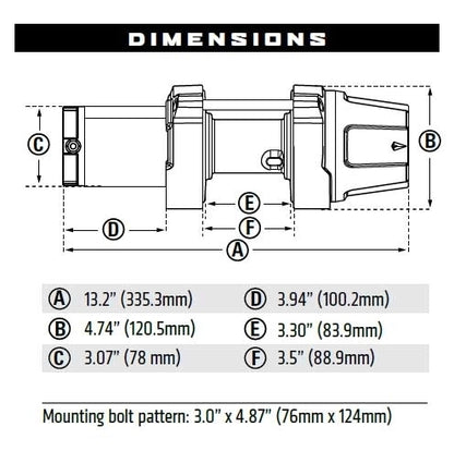 WARN VRX 25-S 2,500lb 12V ATV Winch - Synthetic Rope