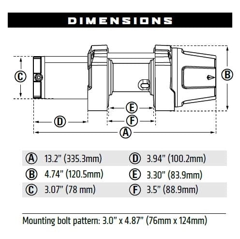 WARN VRX 25-S 2,500lb 12V ATV Winch - Synthetic Rope