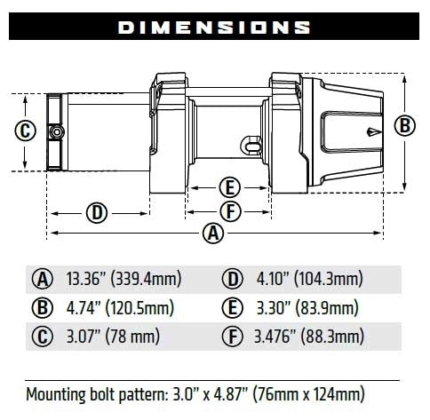 WARN VRX 35 3,500lb 12V ATV Winch - Steel Cable