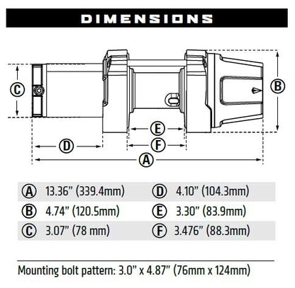 WARN VRX 35-S 3,500lb 12V ATV Winch - Synthetic Rope
